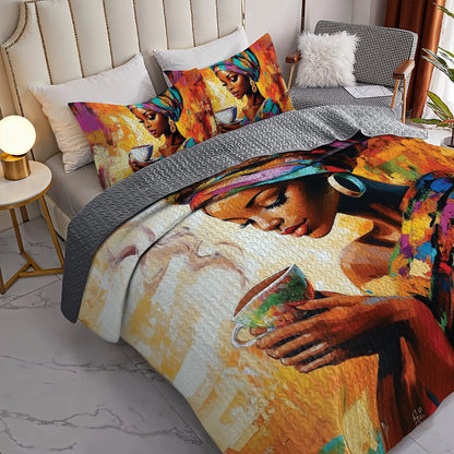 Shineful All Season Quilt 3-Piece Set - Black Women Beauty