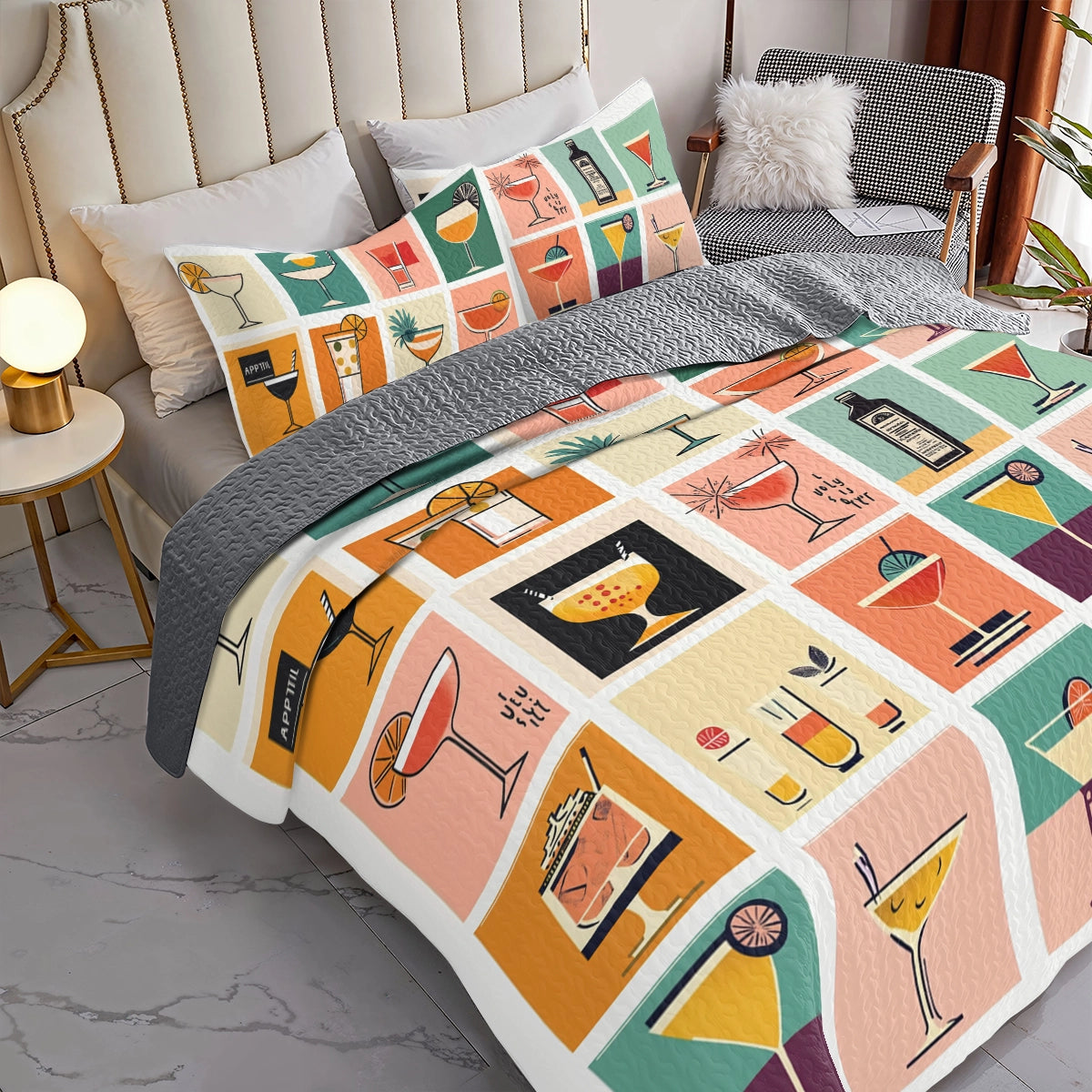 Shineful All Season Quilt 3-Piece Set Wine  Cocktail Chic