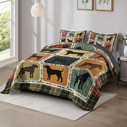 Shineful All Season Quilt 3-Piece Set Rottweiler Silhouette Cozy