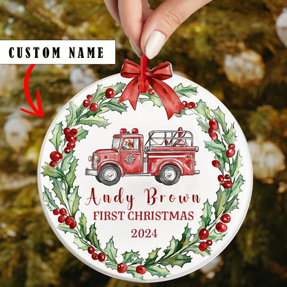 Shineful Acrylic Personalized Ornament Our Firefighter’s First Noel