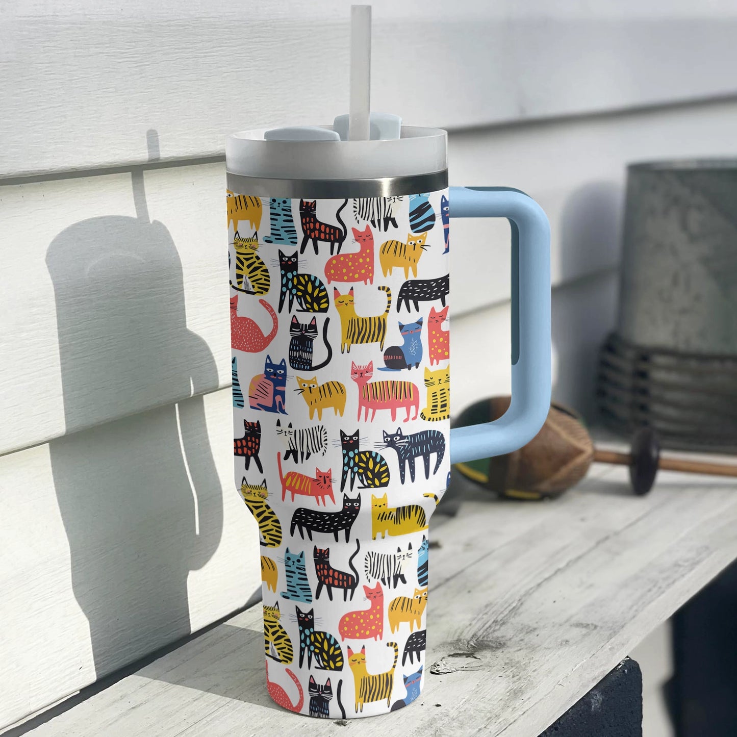 Shineful Tumbler Funny Cat Doodles