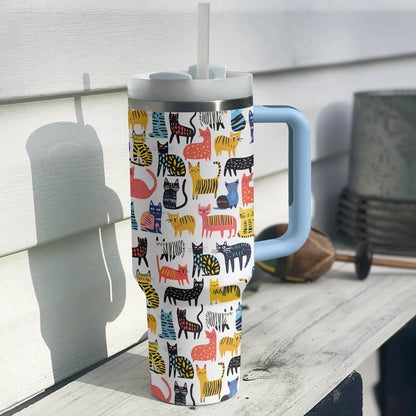Shineful Tumbler Funny Cat Doodles