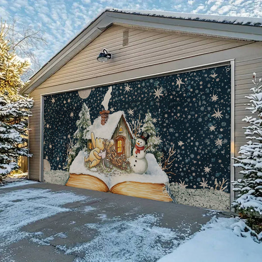Shineful Garage Door Banner Decoration Winnie Christmas