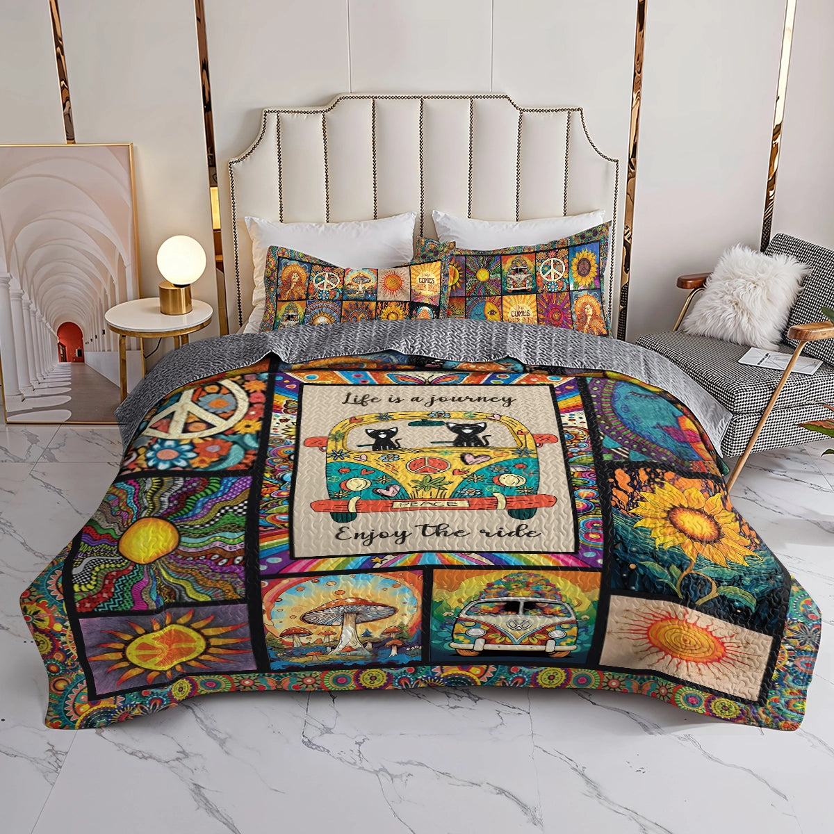 Shineful All Season Quilt 3-Piece Set - Hippie Dream Journey