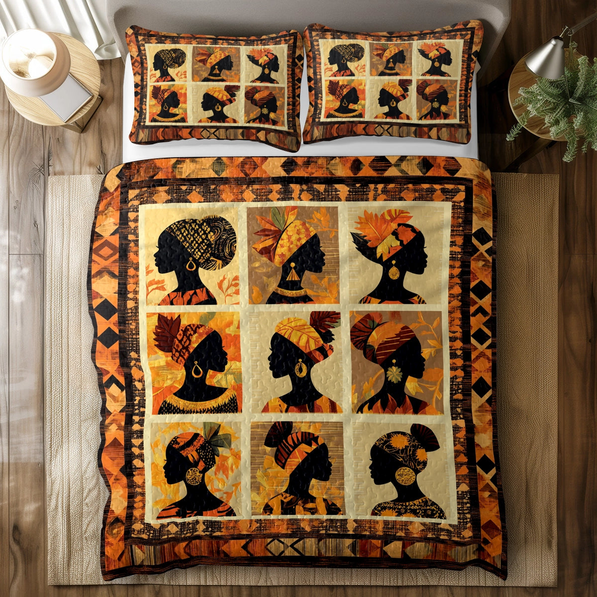 Shineful All Season Quilt 3-Piece Set - Black Women Grace
