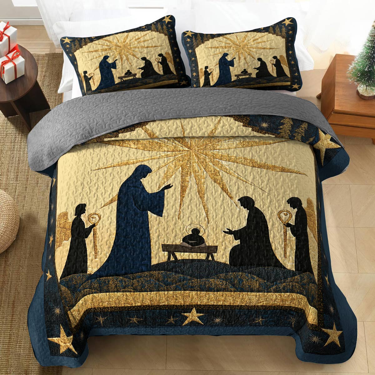 Shineful All Season Quilt 3-Piece Set - Holy Night Nativity