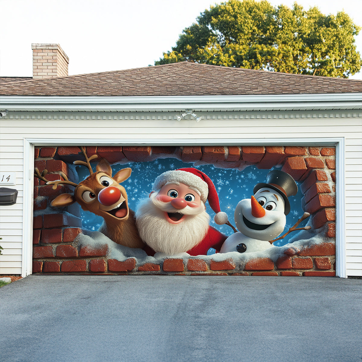 Shineful Garage Door Banner Decoration Christmas Surprise