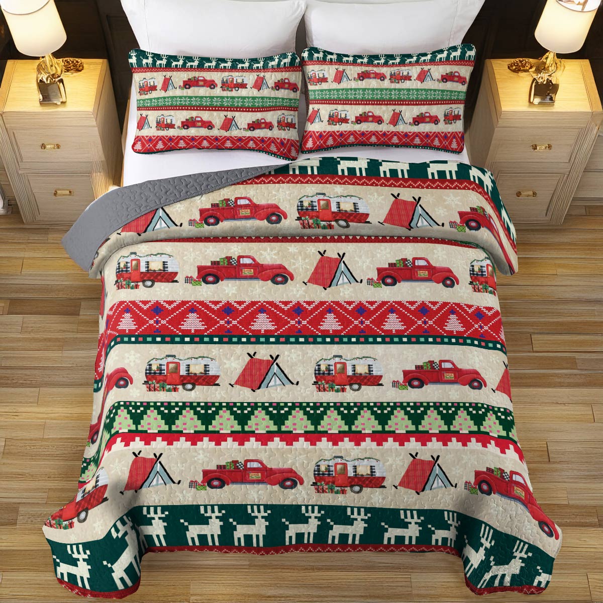 Shineful All Season Quilt 3-Piece Set Camping Christmas
