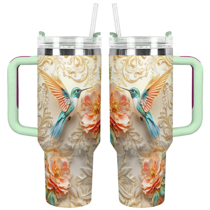 Shineful Tumbler Golden Bloom Hummingbird