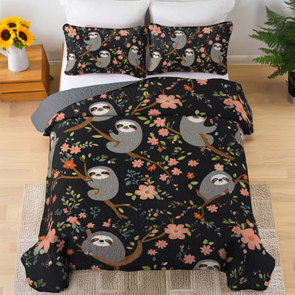 Shineful All Season Quilt 3-Piece Set Sloth All Day