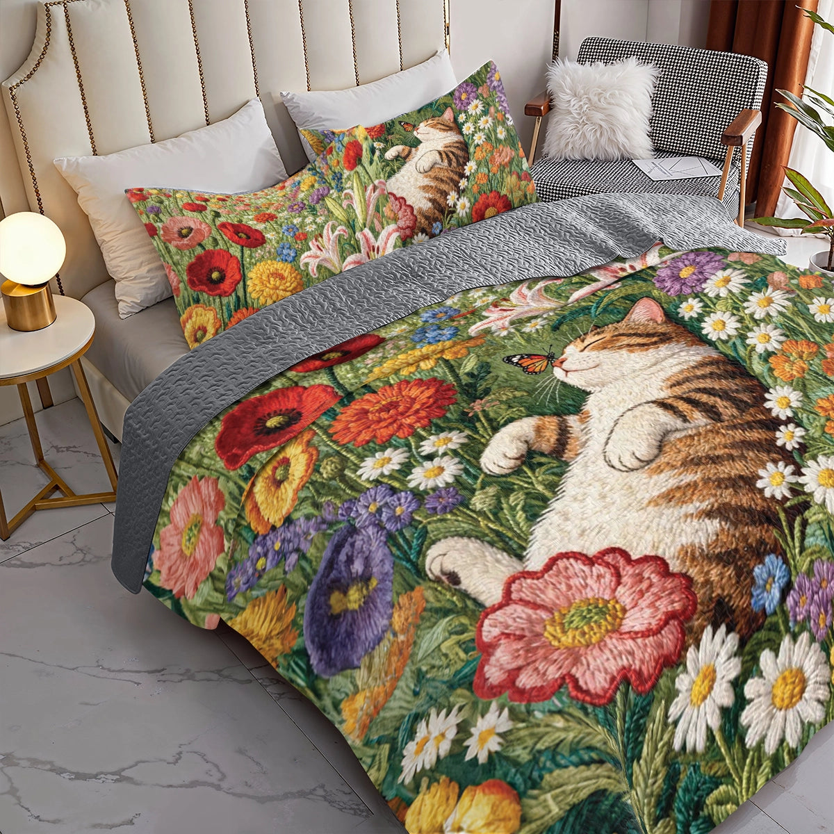 Shineful All Season Quilt 3-Piece Set Lazy Afternoon in the Wildflowers