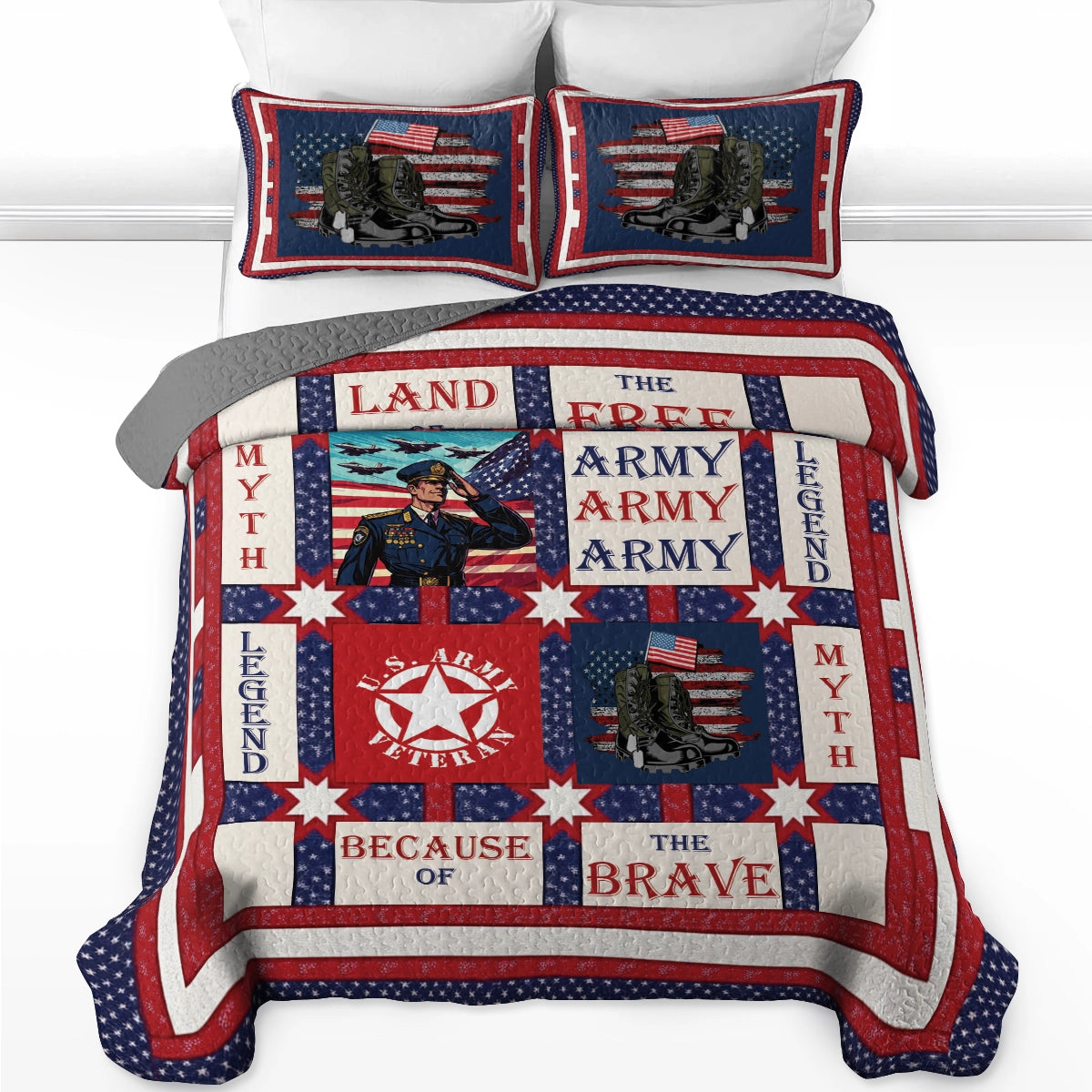 Shineful All Season Quilt 3-Piece Set - Veteran Home Of The Brave