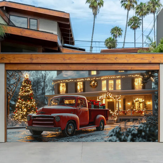 Shineful Garage Door Banner Decoration Festive Truck Christmas