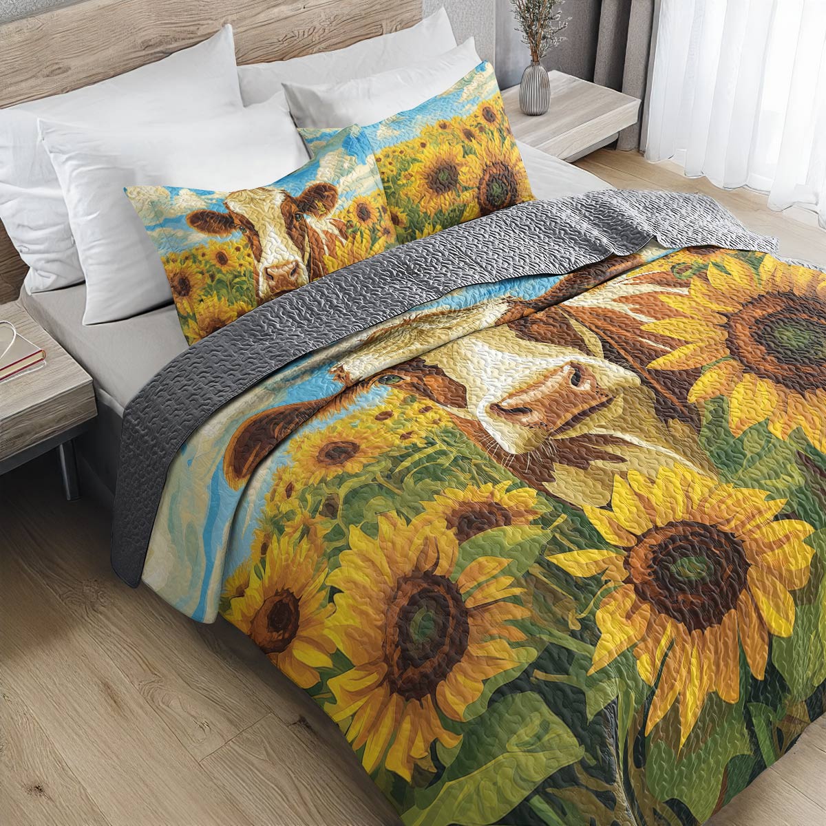 Shineful All Season Quilt 3-Piece Set - Sunflower Gaze