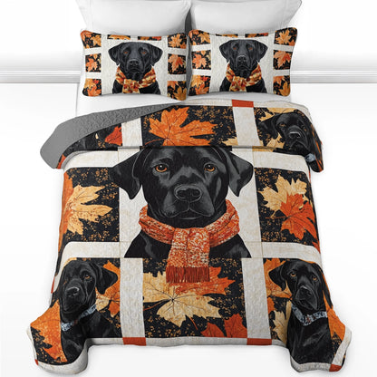 Shineful All Season Quilt 3-Piece Set - Autumn Labrador Cozy