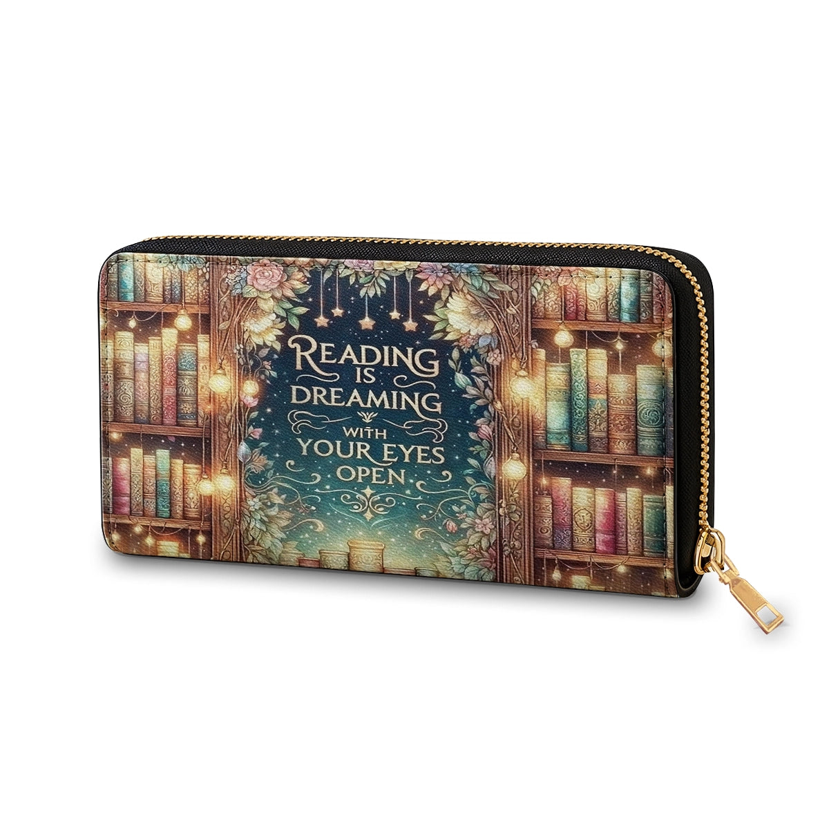 Shineful Leather Clutch Purse With Wristlet Strap Handle Midnight Reader