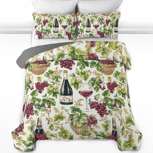 Shineful All Season Quilt 3-Piece Set Rosé Vines