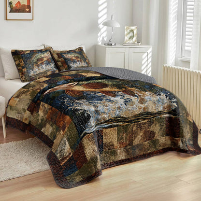 Shineful All Season Quilt 3-Piece Set Majesty Largemouth Bass