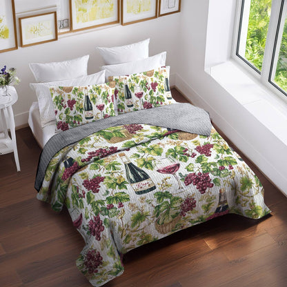 Shineful All Season Quilt 3-Piece Set Rosé Vines