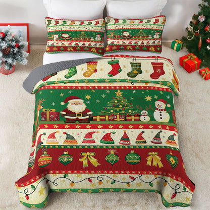 Shineful All Season Quilt 3-Piece Set Santa's Present