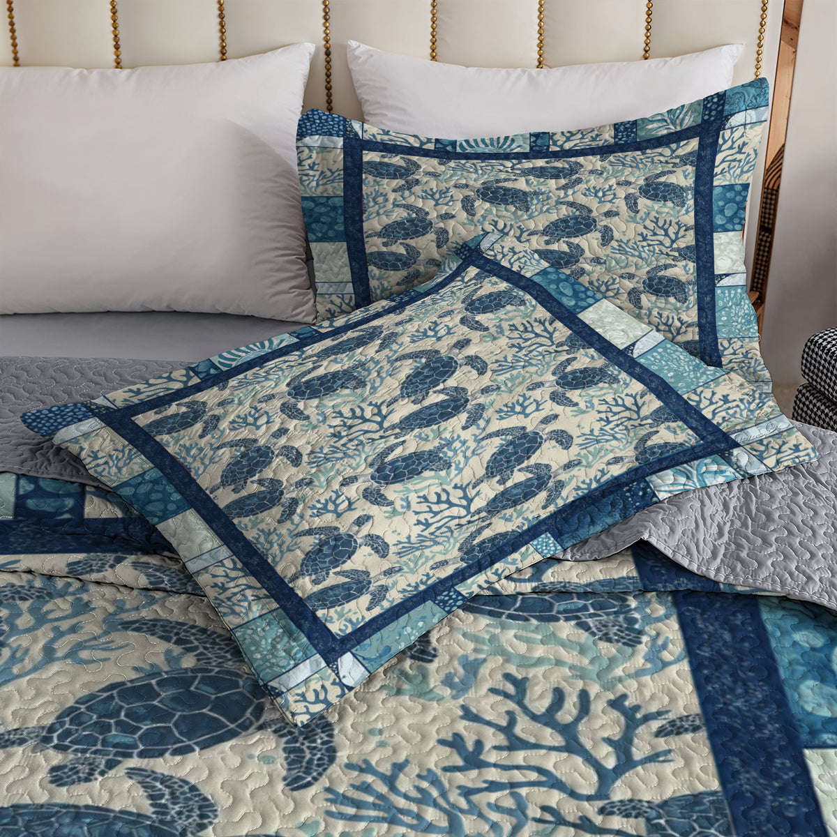 Shineful All Season Quilt 3-Piece Set Ocean Turtle