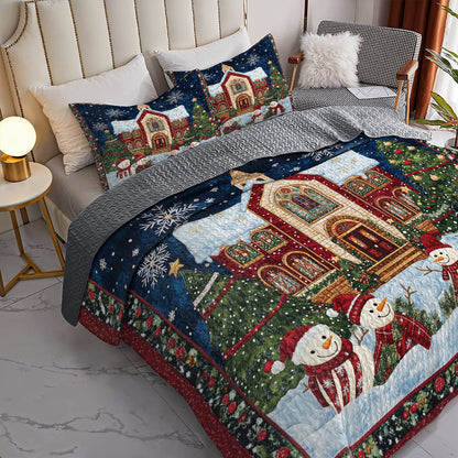 Shineful All Season Quilt 3-Piece Set Christmas Church