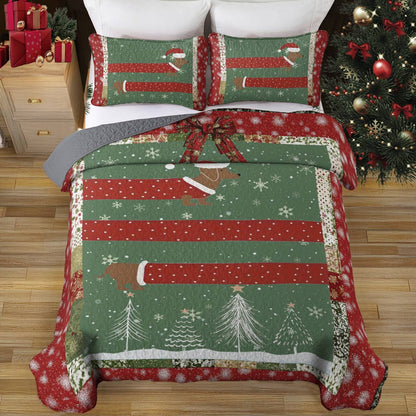 Shineful All Season Quilt 3-Piece Set Dachshund Dasher