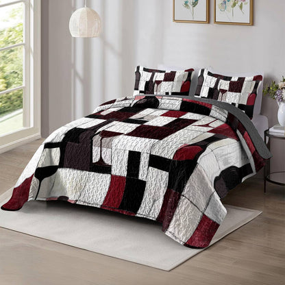 Shineful All Season Quilt 3-Piece Set Vivid Wine