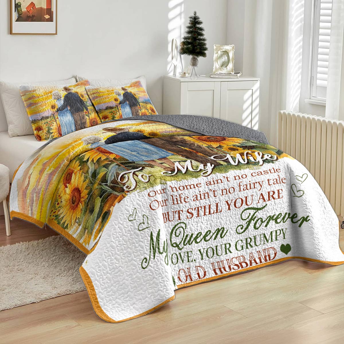 Shineful All Season Quilt 3-Piece Set Sunflower Love