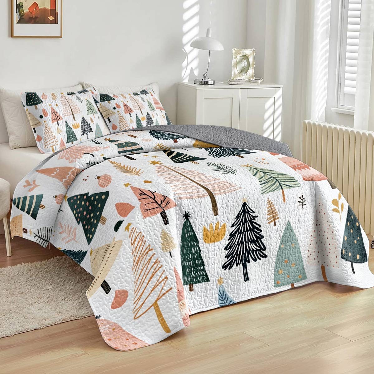 Shineful All Season Quilt 3-Piece Set Gentle Pines