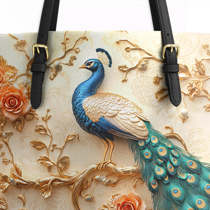 Shineful Leather Tote Bag - Majestic Peacock