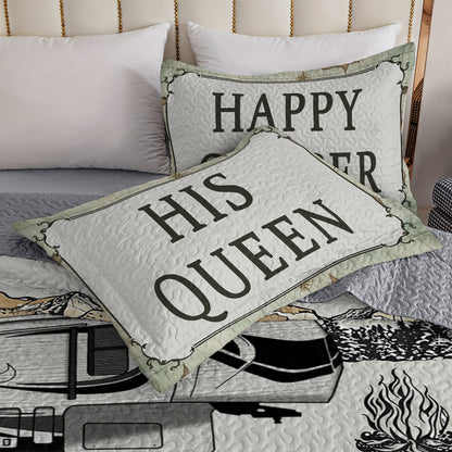 Shineful All Season Quilt 3-Piece Set Personalized Camping Map My Queen