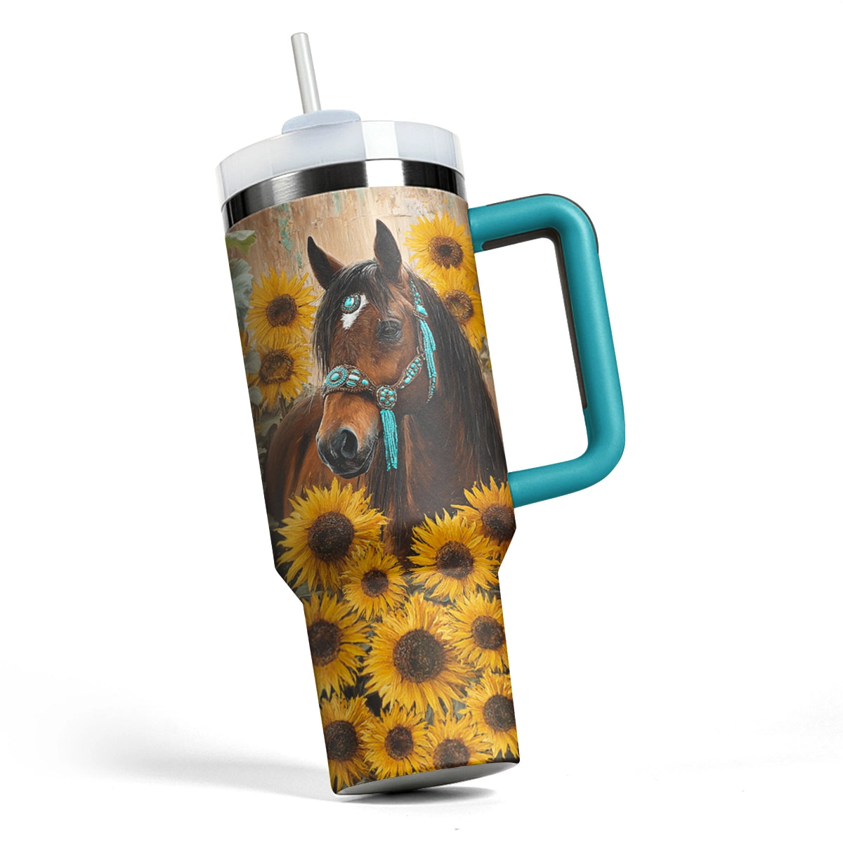 Shineful Tumbler Horse & Sunflower Bloom