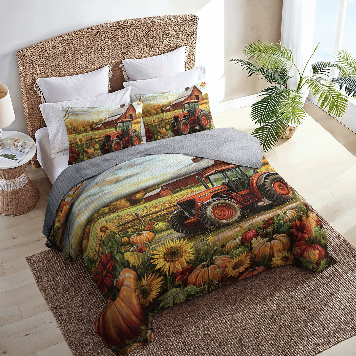 Shineful All Season Quilt 3-Piece Set Vibrant Autumn Farm