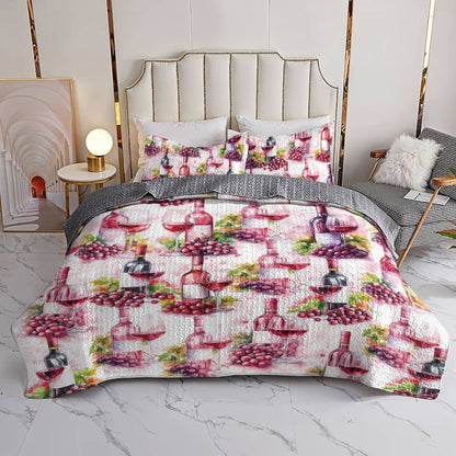 Shineful All Season Quilt 3-Piece Set Grape & Wine Bliss