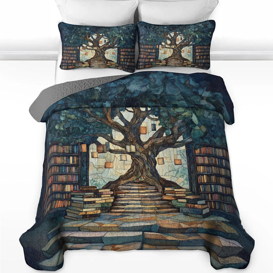 Shineful All Season Quilt 3-Piece Set - Whimsical Tree of Knowledge