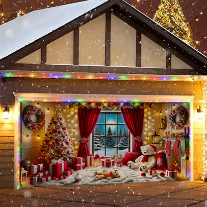 Shineful Garage Door Banner Decoration - Christmas Memories By The Hearth