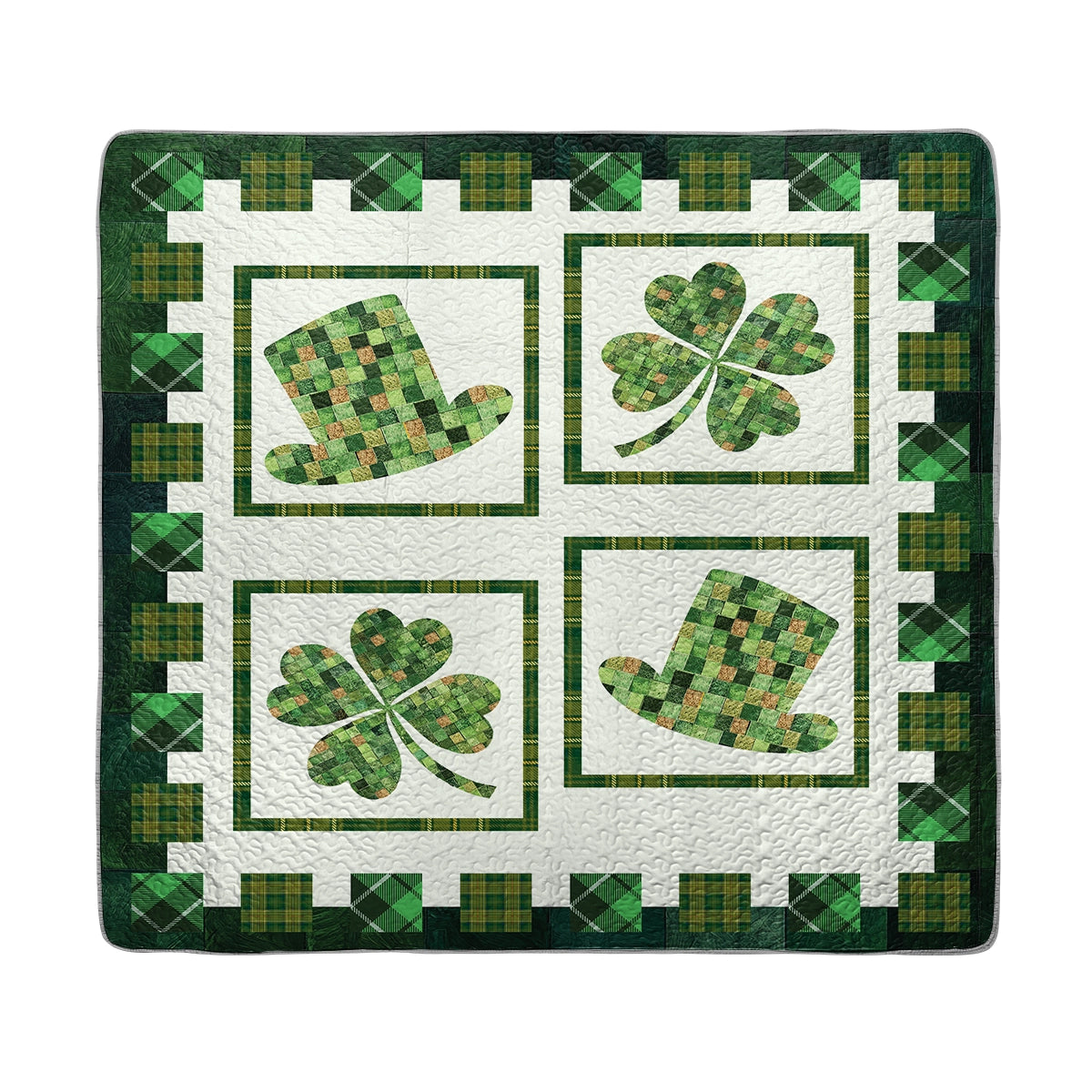 Shineful All Season Quilt 3-Piece Set - Irish Celtic Patchwork Leprechaun