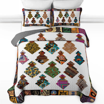 Shineful All Season Quilt 3-Piece Set Black Women Heritage