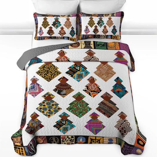 Shineful All Season Quilt 3-Piece Set Black Women Heritage