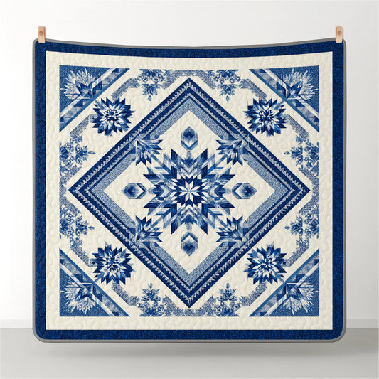 Shineful Flat Print Faux Quilt Blanket Northern Calm