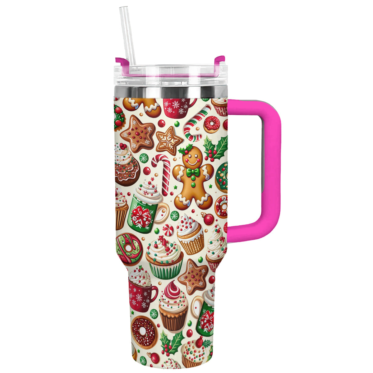 Shineful Tumbler Festive Christmas Gingerbread Pattern