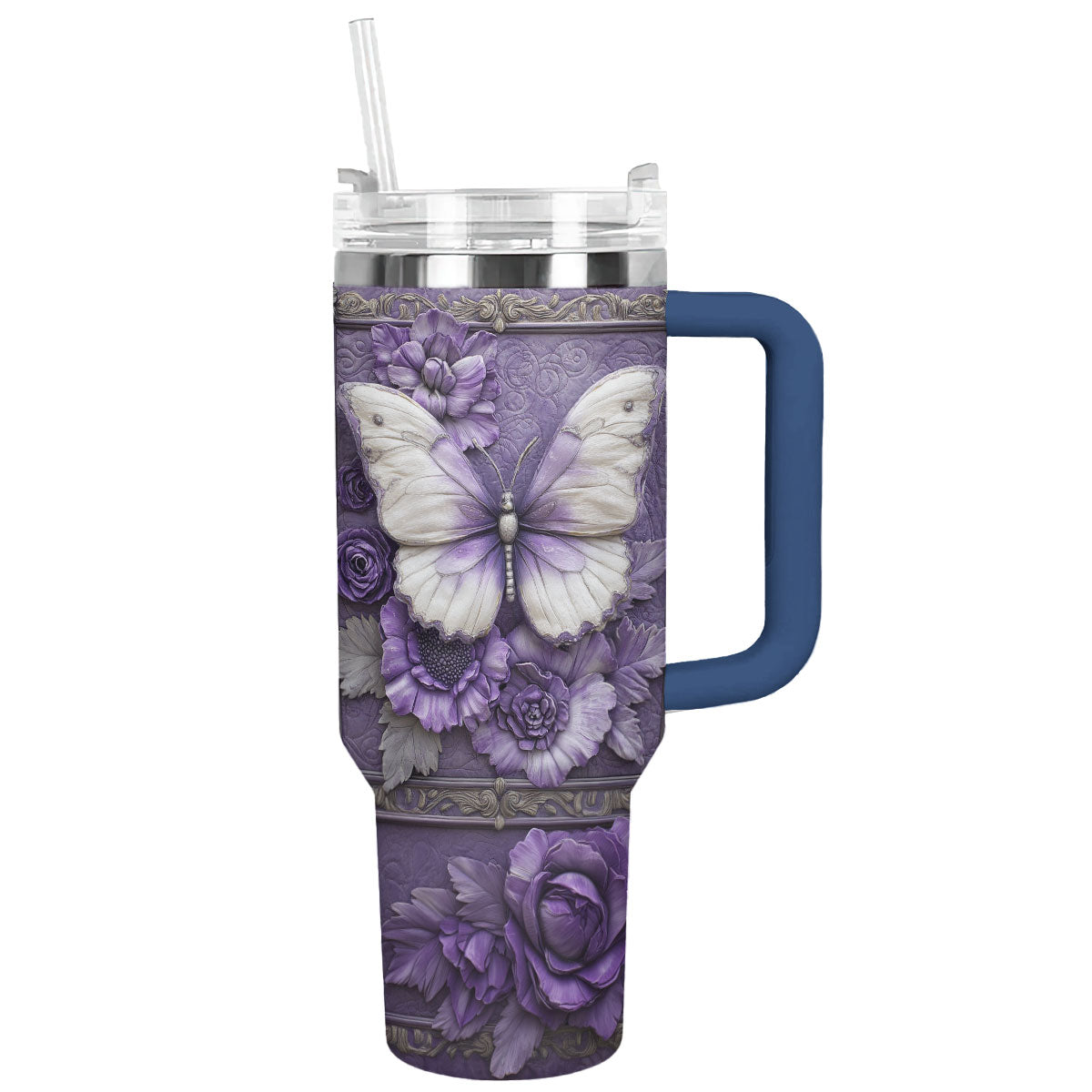 Shineful Glossy Tumbler Purple Butterfly