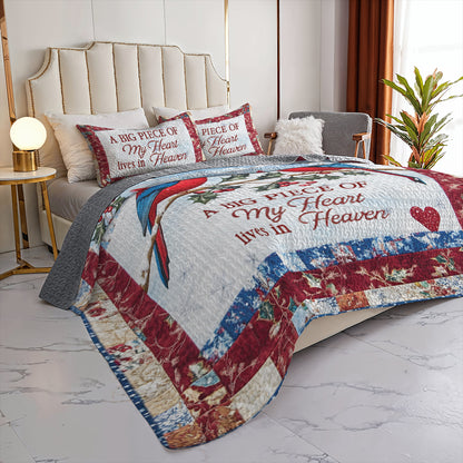 Shineful All Season Quilt 3-Piece Set Cardinal Memoria - A Heartfelt Tribute
