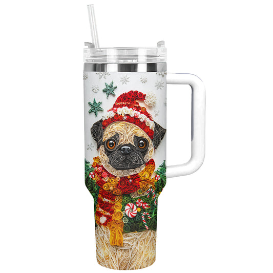 Shineful Glossy Tumbler Puggy Christmas