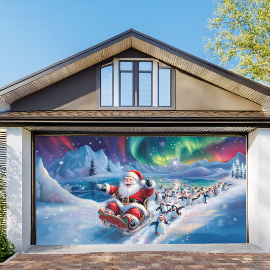 Shineful Garage Door Banner Decoration - Arctic Santa