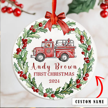 Shineful Acrylic Personalized Ornament Our Firefighter’s First Noel