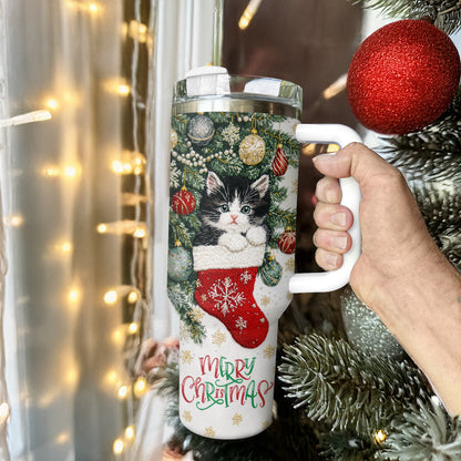 Shineful Tumbler Christmas Stocking Kitten
