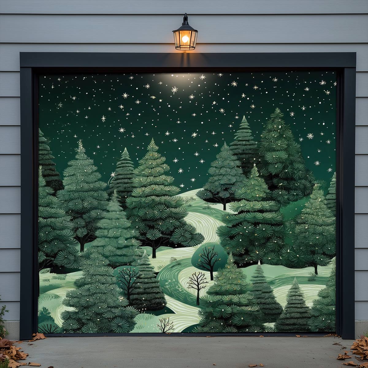 Shineful Garage Door Banner Decoration Serene Winter