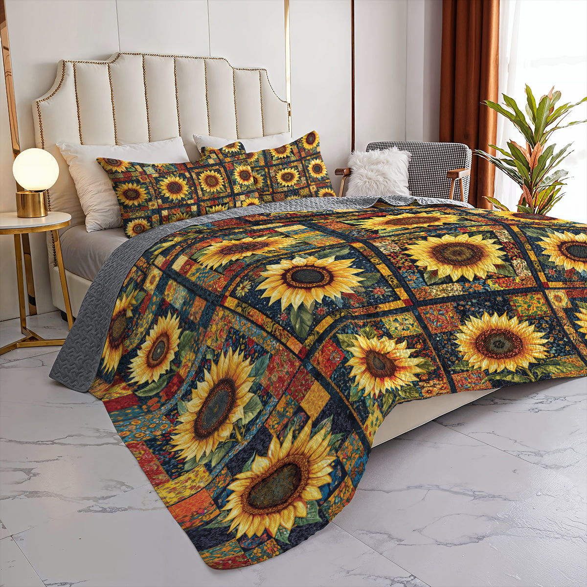 Shineful All Season Quilt 3-Piece Set Sunflower Serenade